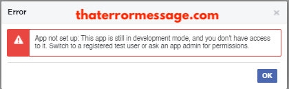 App Not Setup Development Mode Facebook