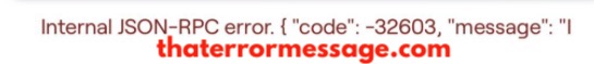 Internal Json Rpc Error 32603 Transfer Mode