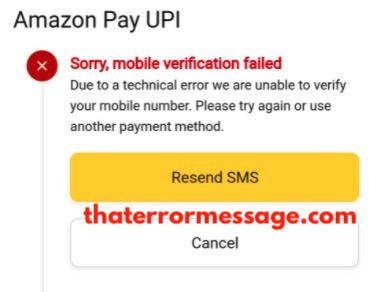 Mobile Verification Failed Amazon Pay Upi