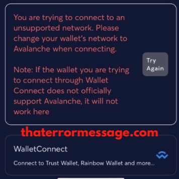You Are Trying To Connect To An Unsupported Network Wallet Connect