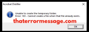 Error 183 Cannot Create A File When That File Already Exists Adobe
