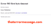 First Byte Timeout Error Ip Vanish