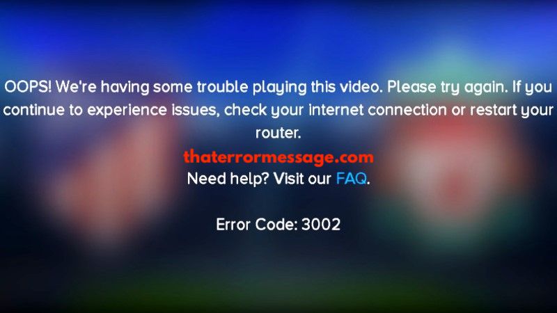 Error Code 3002 Paramount