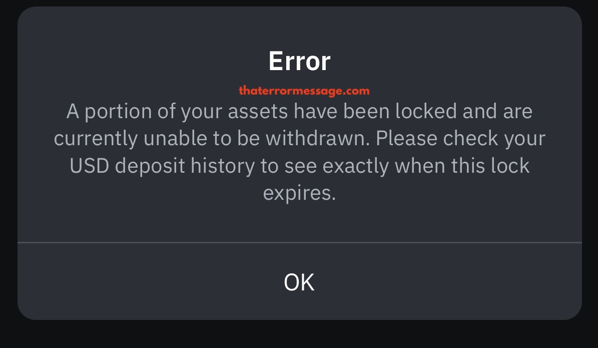 A Portion Of Your Assets Have Been Locked Binance