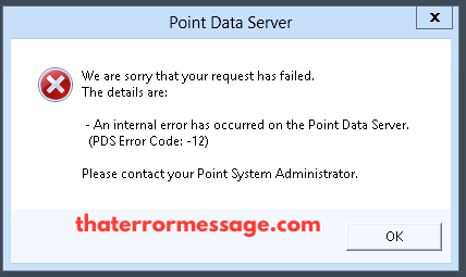 Point Data Server Pds Error 42