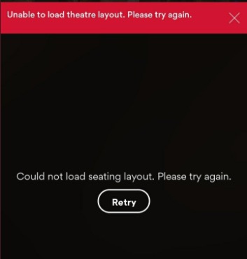 Unable To Load Theatre Layout Amc