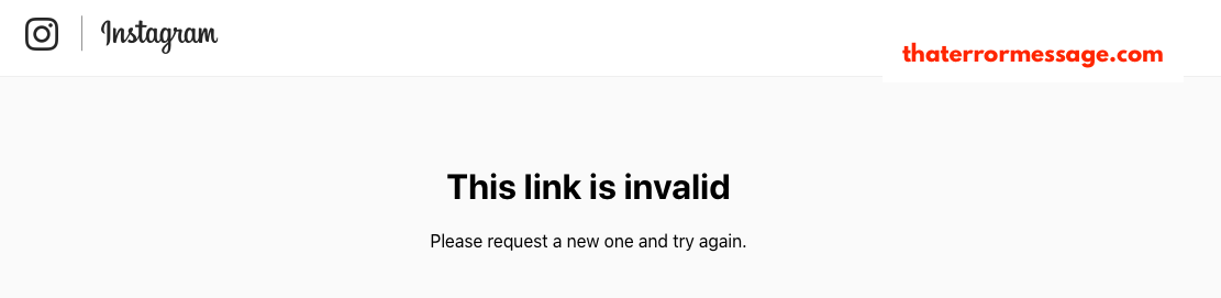 Instagram The Link Is Invalid