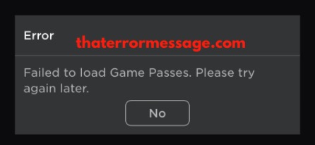 Failed To Load Game Passes Roblox