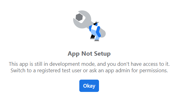 App Not Setup Facebook