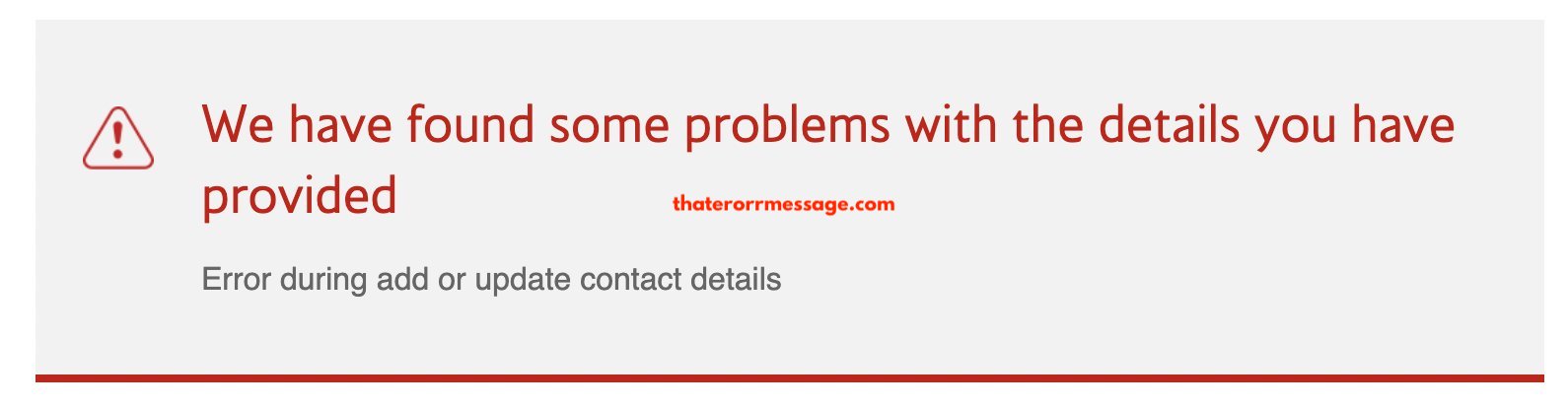 Error During Add Or Update Contact Details British Airways