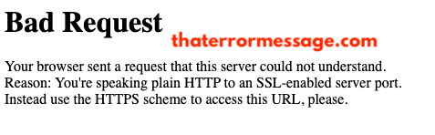 Bad Request Browser Sent A Request This Server Could Not Understand