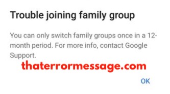 Trouble Joining Family Group Google
