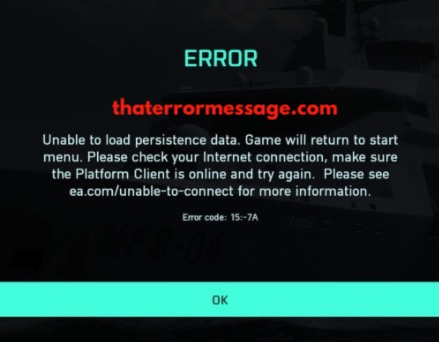 Unable To Load Persistence Data 15 7a Battlefield