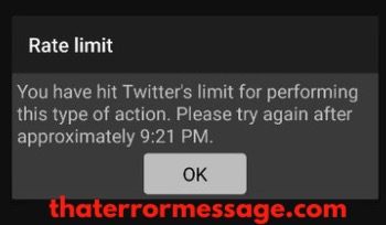 You Have Hit Twitters Limit For Performing This Type Of Action