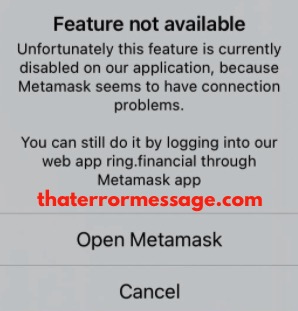 Feature Not Available Metamast