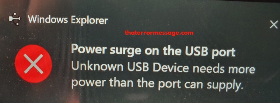 Power Surge On The Usb Port Windows