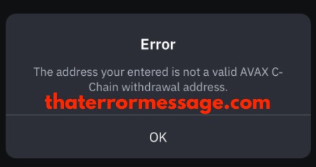 The Address You Entered Is Not A Valid AVAX C Chain Withdrawl Address Binance