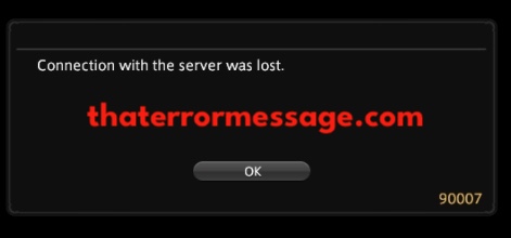 Connection With The Server Was Lost 90007 Ffxiv