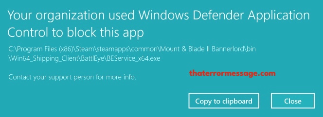 Your Organization Used Windows Defender Application Control To Block Battleye