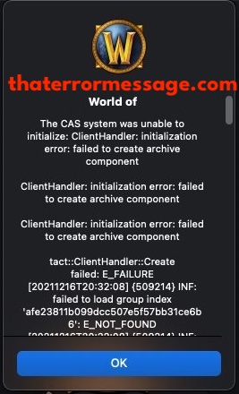 The Cas System Was Unable To Initialize Clienthandler World Of Warcraft