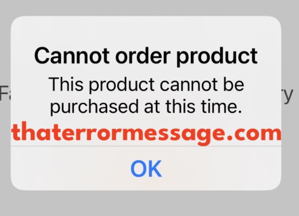 Cannot Order Product Sainsburys