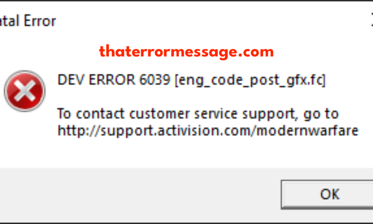 Dev Error 6039 Call Of Duty