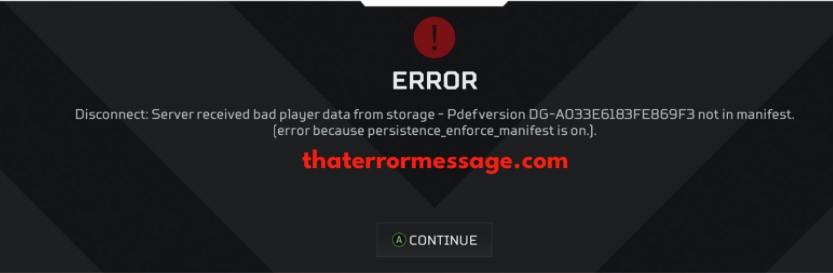 Server Received Bad Player Data From Storage Apex Legends