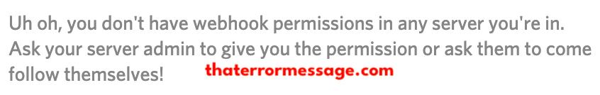 You Dont Have Webhooke Permissions Discord