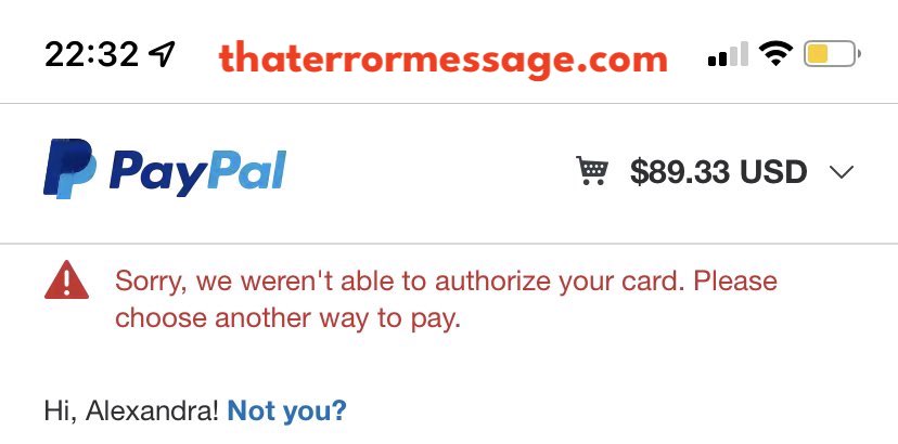 Sorry We Werent Able To Authorize Your Card Paypal