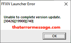 Unable To Complete Version Update Final Fantasy