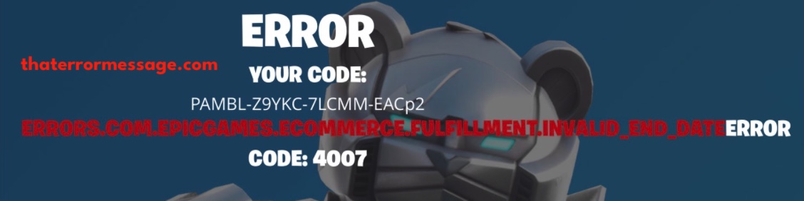 4007 Error Epic Games