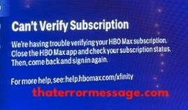 Cant Verify Subscription Hbo Max