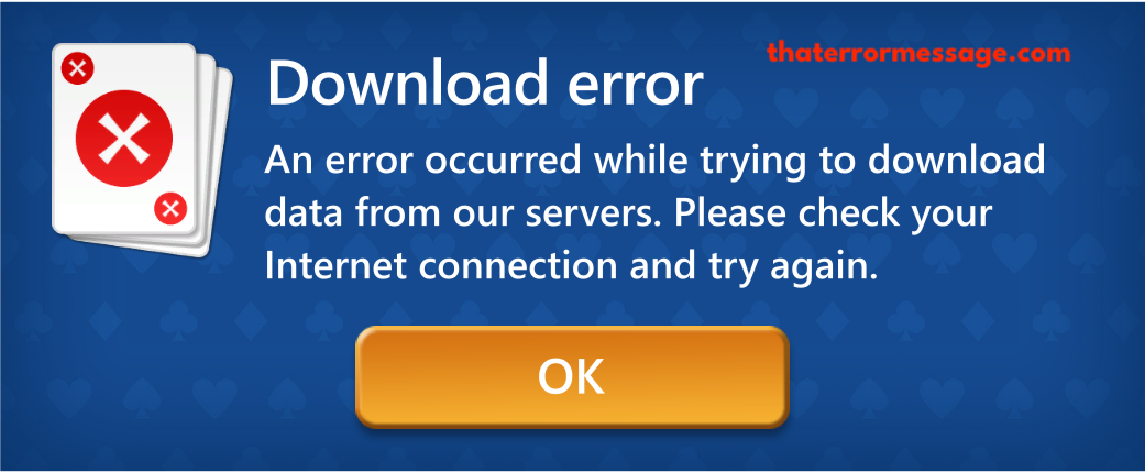 Microsoft Solitaire Download Error