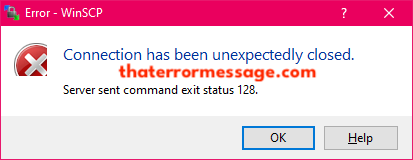 Server Sent Command Exit Status 128 Winscp