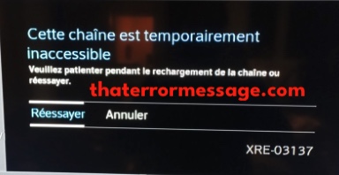 Xre 03137 Xfinity Error