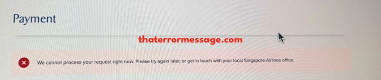 Cannot Process Your Request Right Now Signapore Airlines