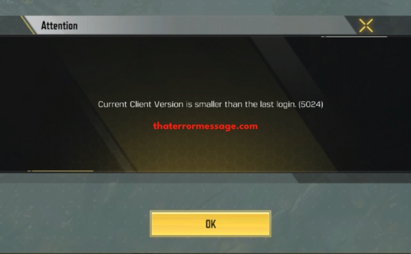 Current Client Version Is Smaller Than The Last Login 5024 Call Of Duty