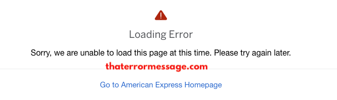 We Are Unable To Load This Page American Express