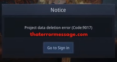 Project Data Deletion Error Mir4