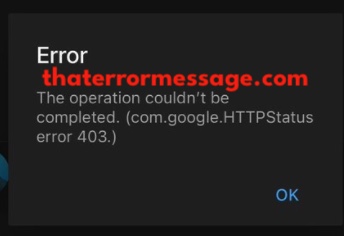 Operation Couldnt Be Completed Youtube App