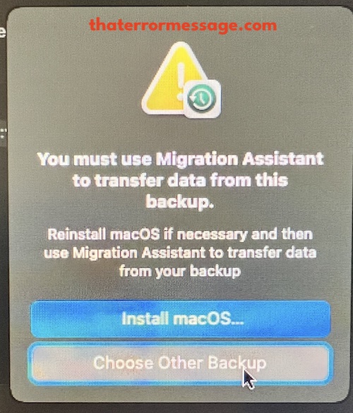 You Must Use Migration Assistant To Transfer Data From This Backup Time Machine Restore Macos