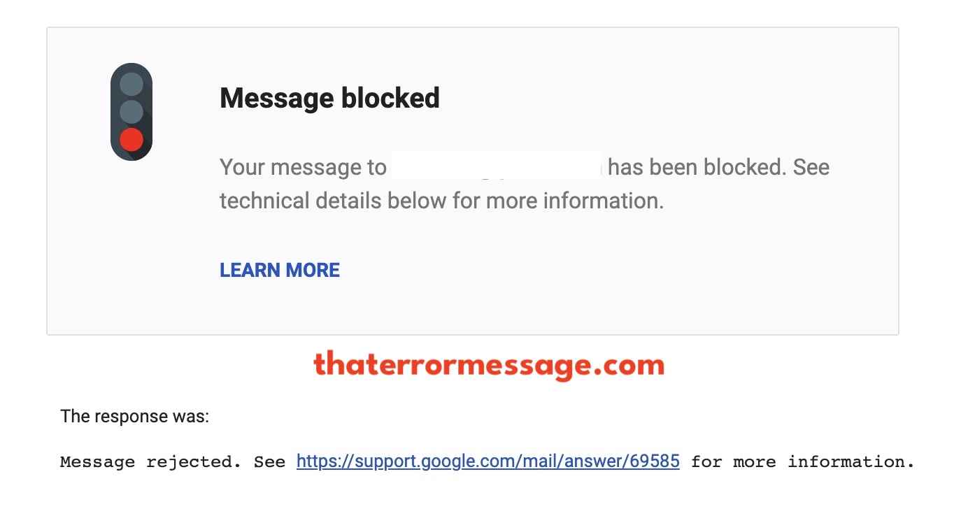 Gmail Message Rejected
