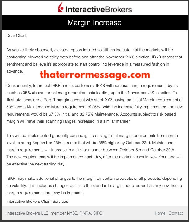 Interactive Brokers Margin Increase Email