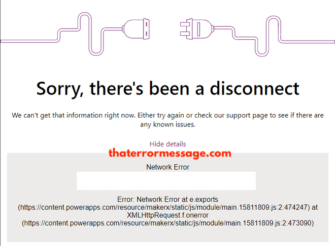 Microsoft Power Apps Network Error At E Exports