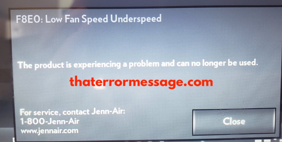 Product Is Experiencing A Problem And Can No Longer Be Used Jennair