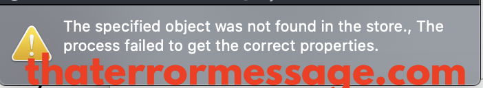 The Specified Object Was Not Found In The Store Outlook