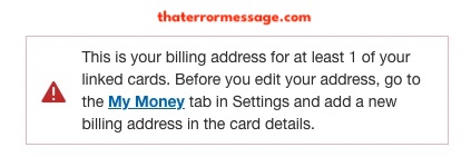 Billing Address For At Least 1 Linked Card Paypal