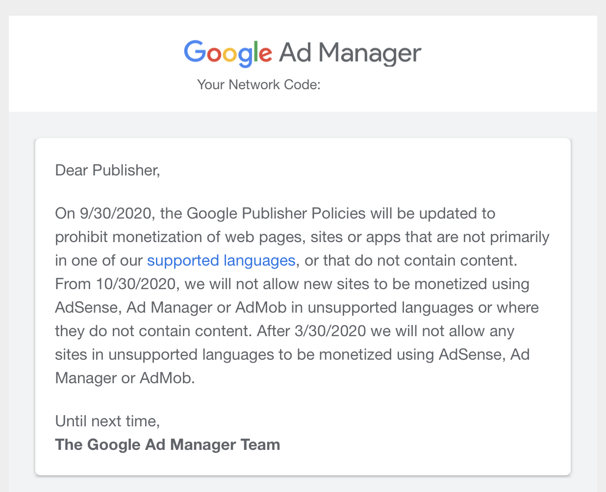 Google Ad Manager Publisher Policies Prohibit