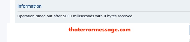 Operation Timed Out After Milliseconds With 0 Bytes Recieved