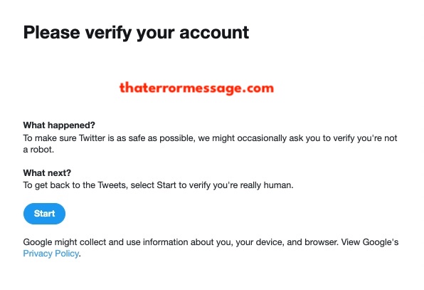 Please Verify Yout Account Twitter